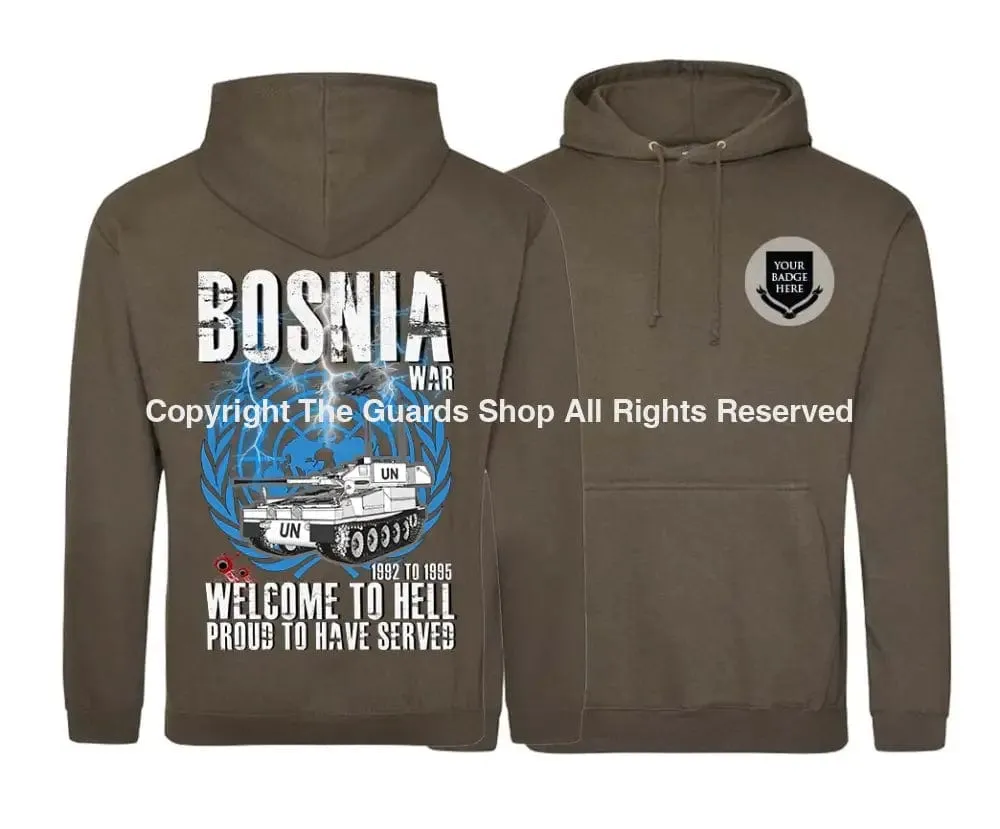 BOSNIA WELCOME TO HELL CVRT Double Side Printed Hoodie