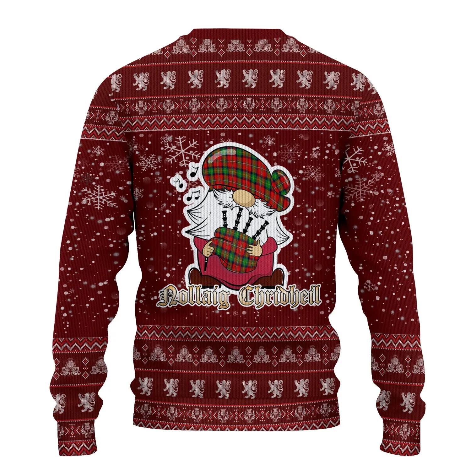 Boyd Clan Christmas Family Ugly Sweater with Funny Gnome Playing Bagpipes