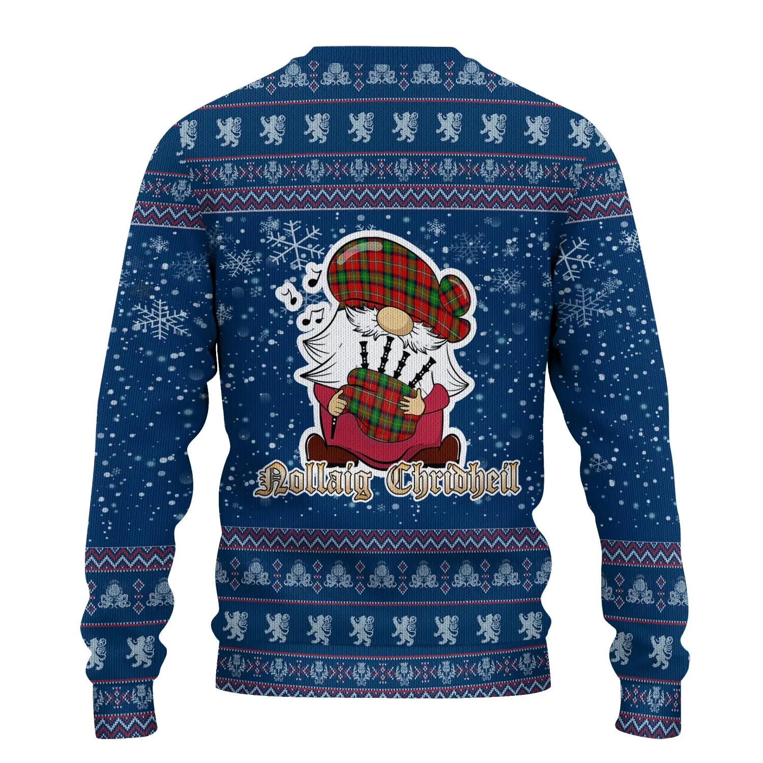 Boyd Clan Christmas Family Ugly Sweater with Funny Gnome Playing Bagpipes