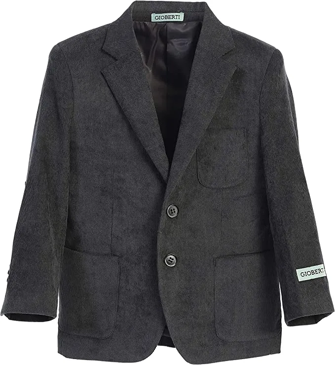 Boy's Kids Corduroy Blazer - Charcoal