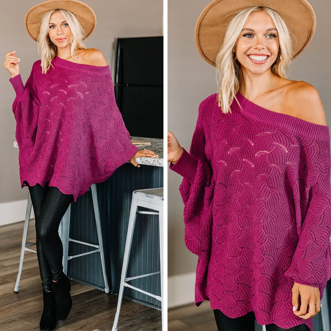 Breaking Free Magenta Purple Batwing Sweater