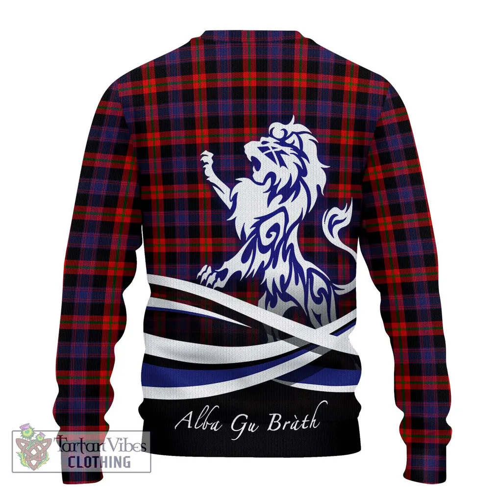 Broun Modern Tartan Ugly Sweater with Alba Gu Brath Regal Lion Emblem