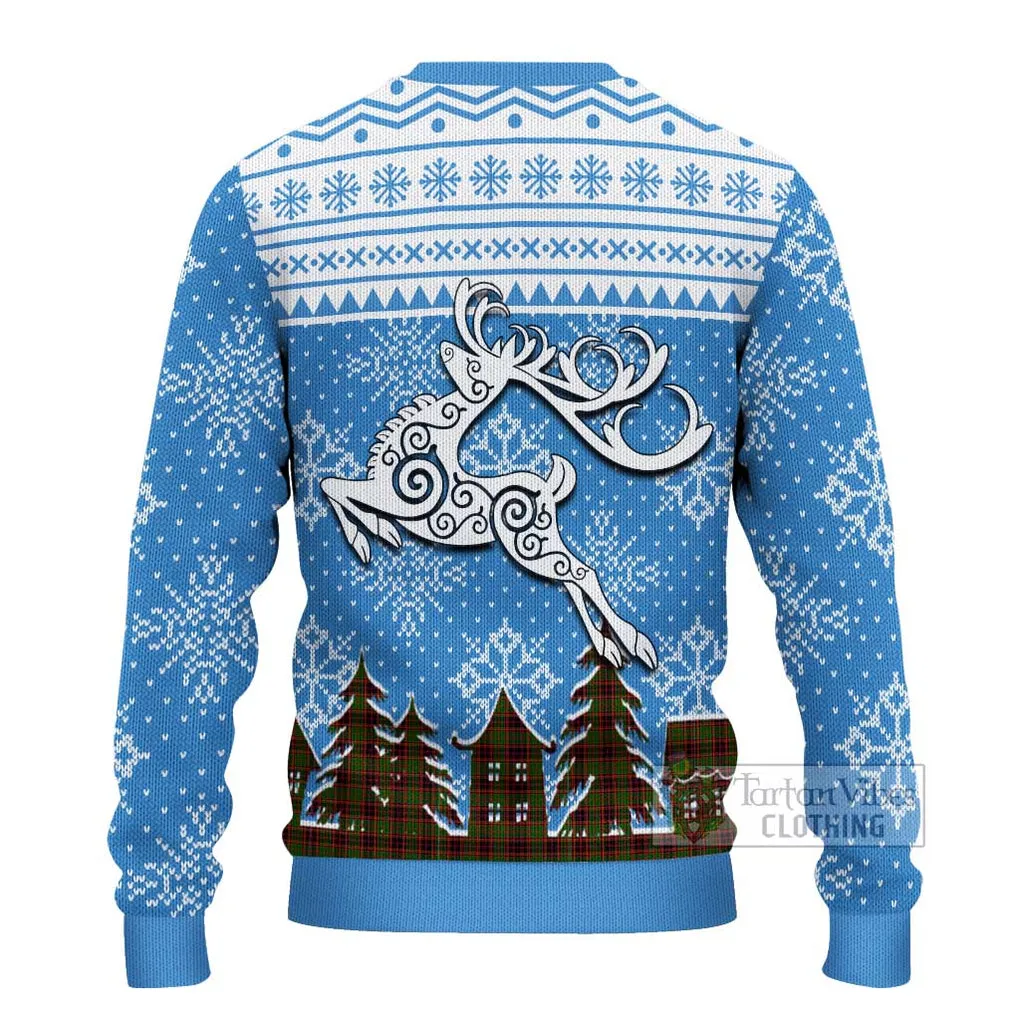 Buchan Clan Christmas Ugly Sweater with Tartan and Celtic Reindeer Style