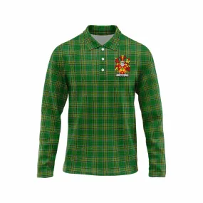 Butt Irish Clan Tartan Long Sleeve Polo Shirt with Coat of Arms