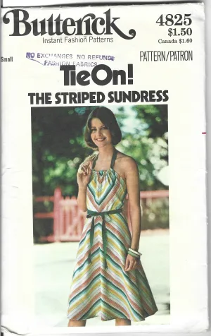 Butterick 4825 Ladies Sundress Wrap Dress Vintage Sewing Pattern 1970s