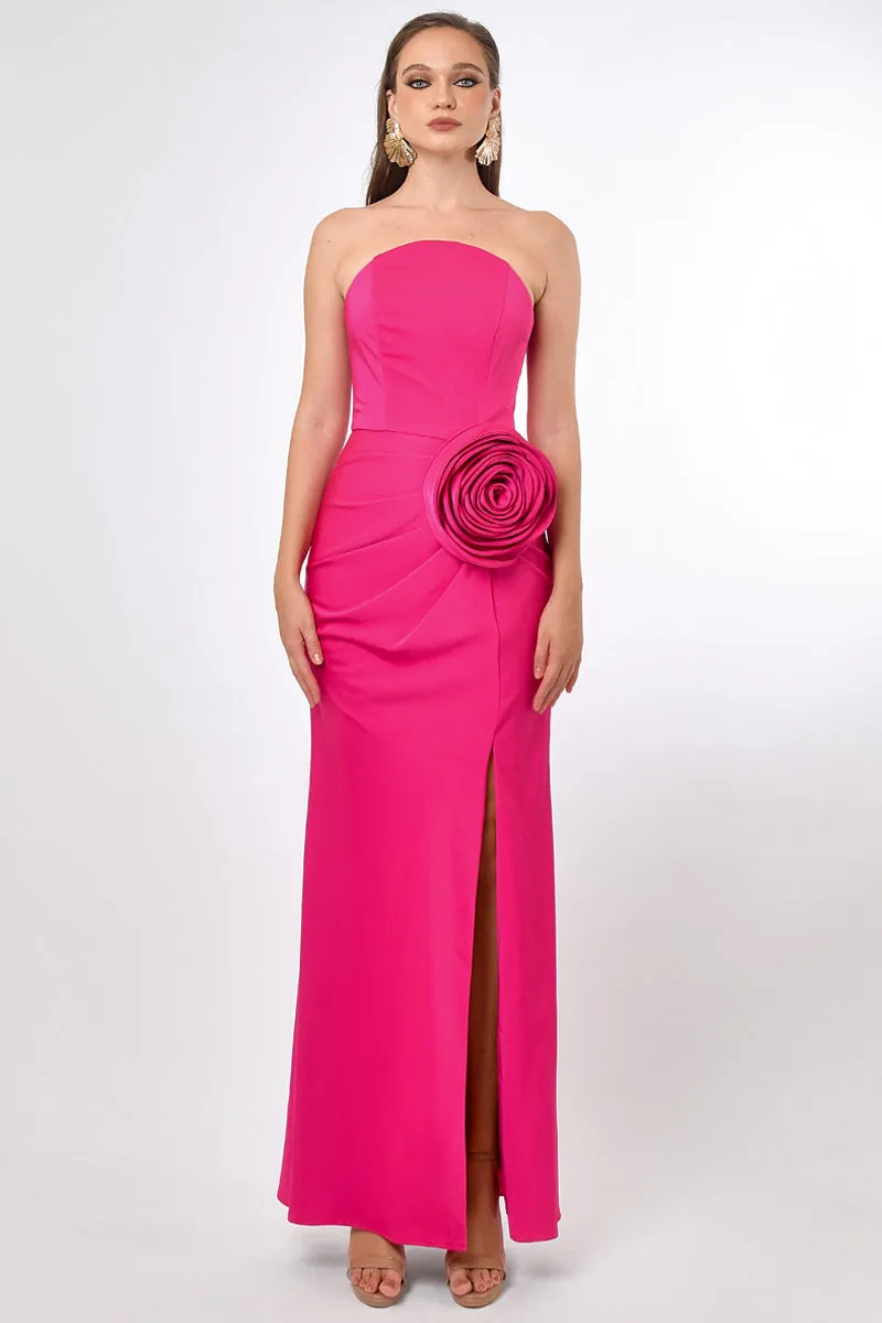 CALLIE STRAPLESS ROSETTE MAXI