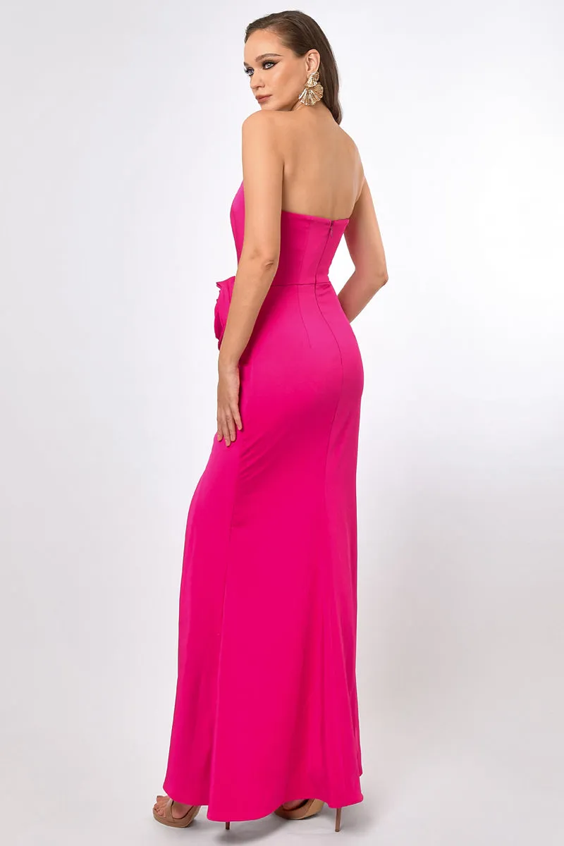 CALLIE STRAPLESS ROSETTE MAXI