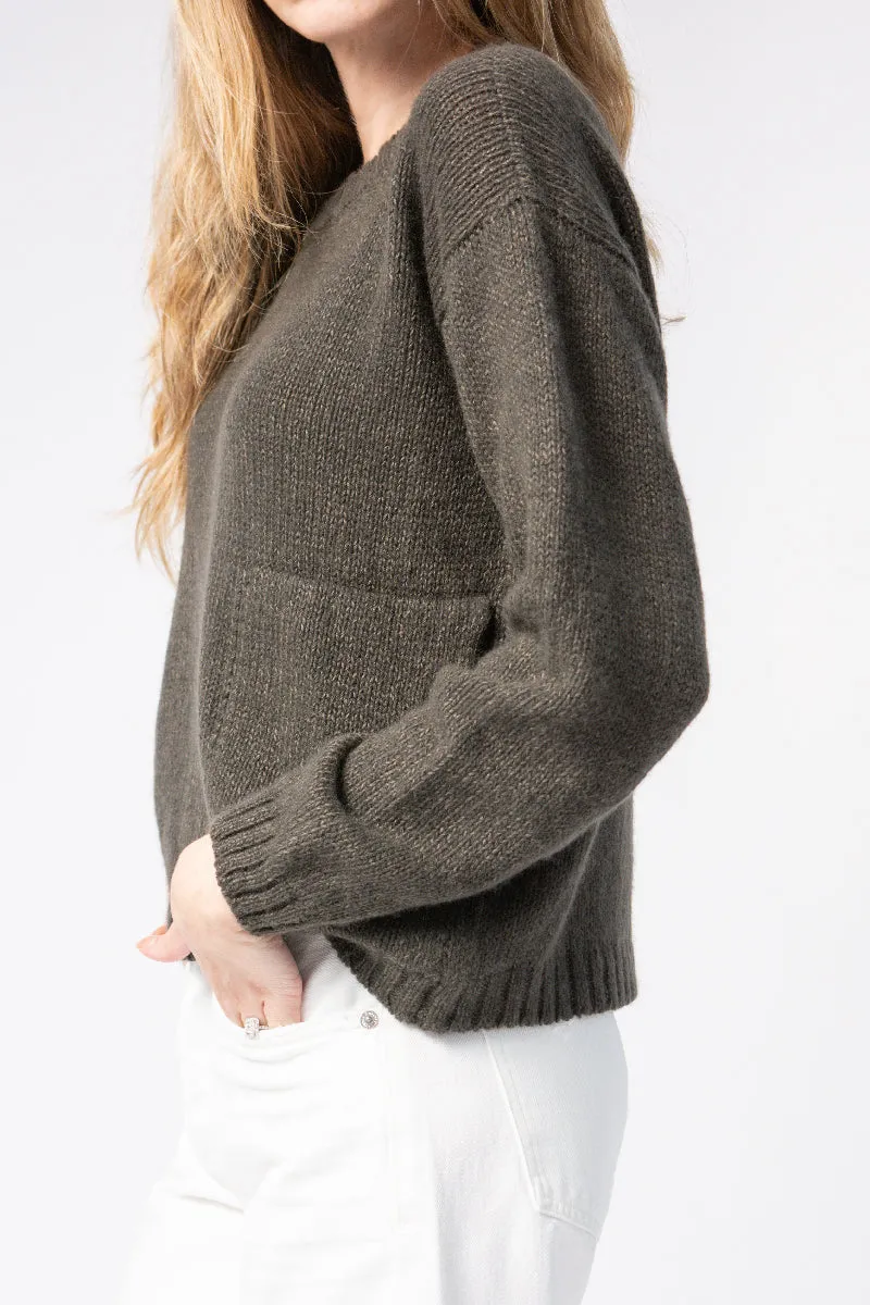 Cashmere Linen Sweater in Moss