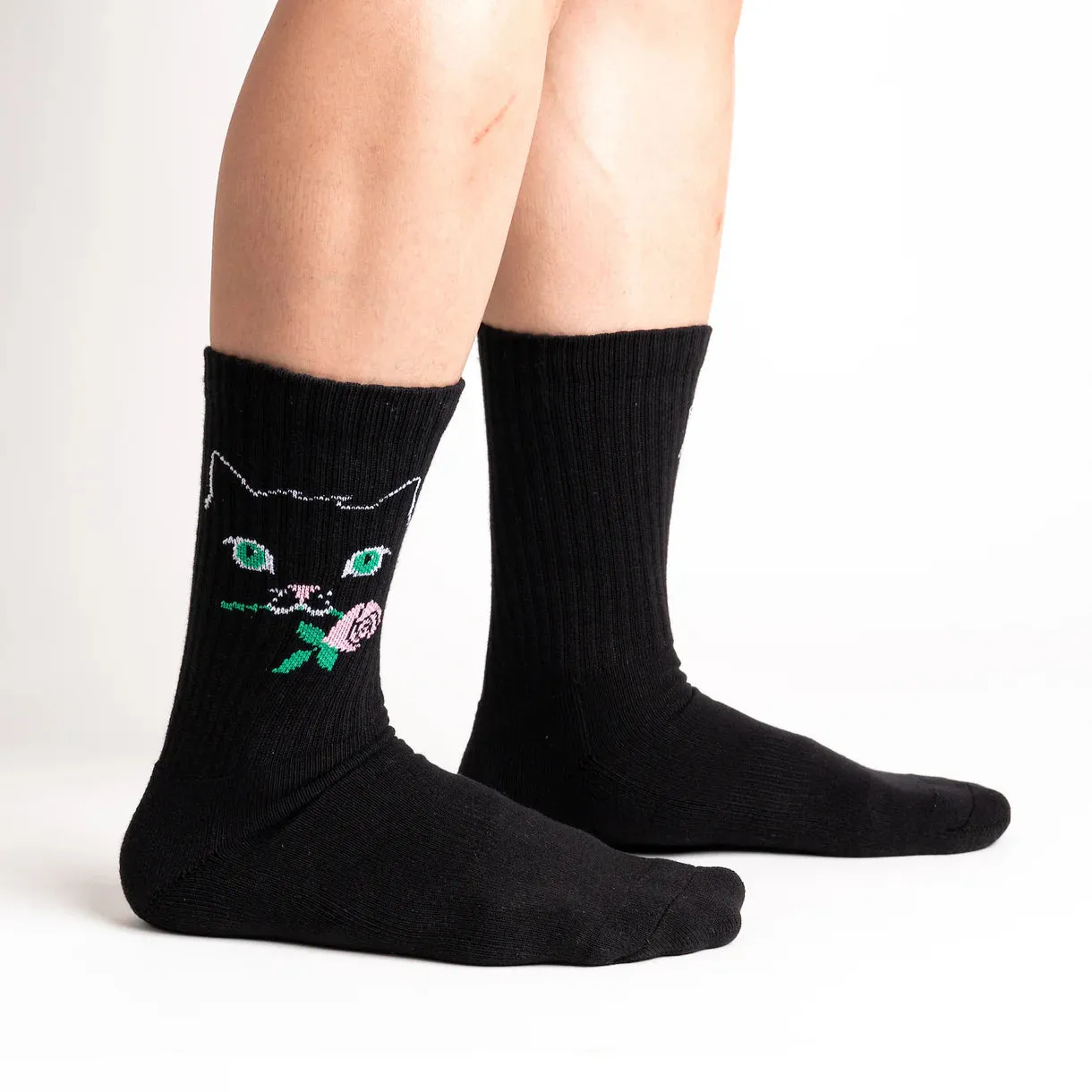 Cattitude Unisex Athletic Crew Socks