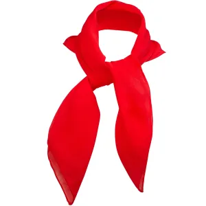 Chiffon Head Neck Scarf - Red Classic Retro Sheer Square Head Scarves Handkerchiefs Handbag Ties for Women and Girls