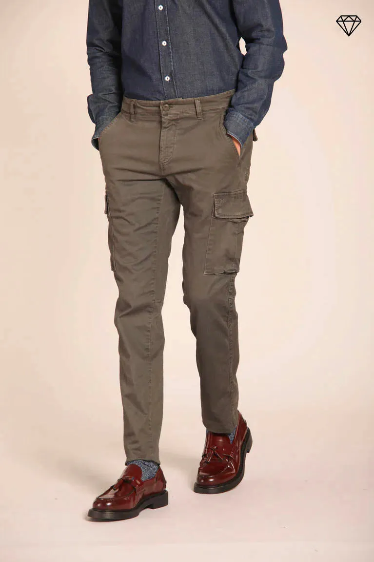 Chile pantalone cargo uomo in gabardina extra slim fit ①