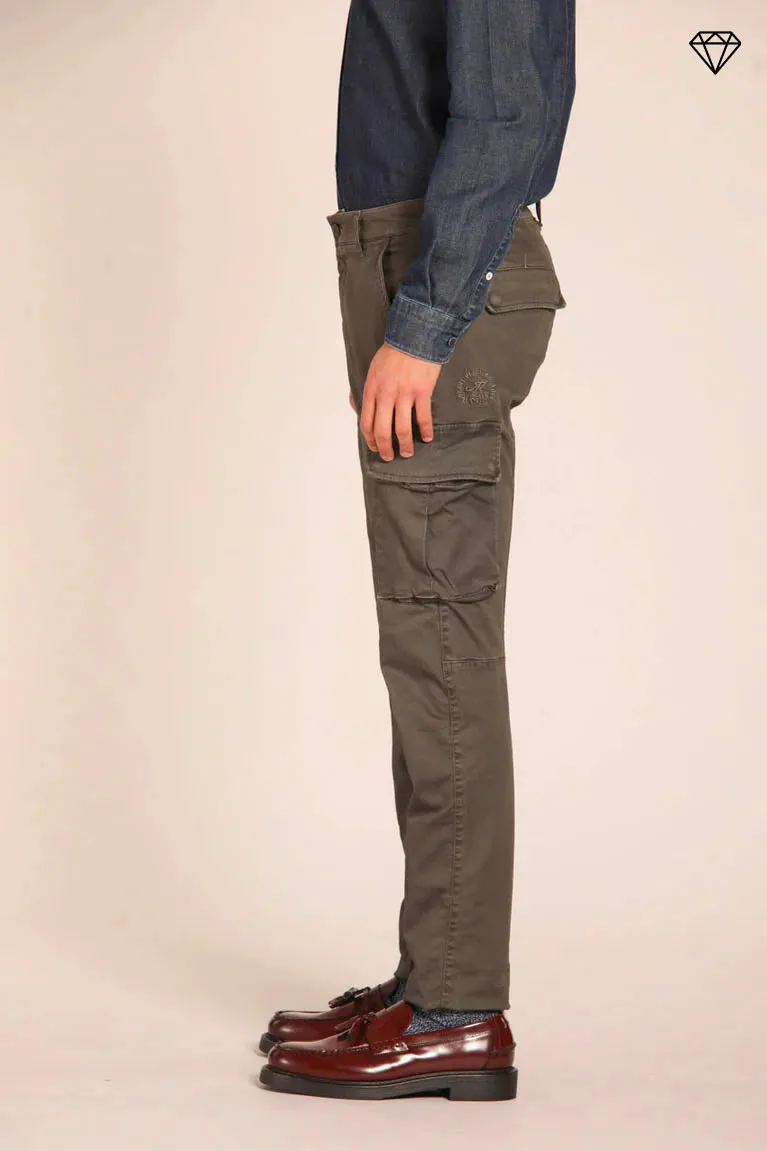 Chile pantalone cargo uomo in gabardina extra slim fit ①