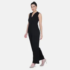 Classic outfit for everyday Work Poly Crepe Jumpsuit - Black