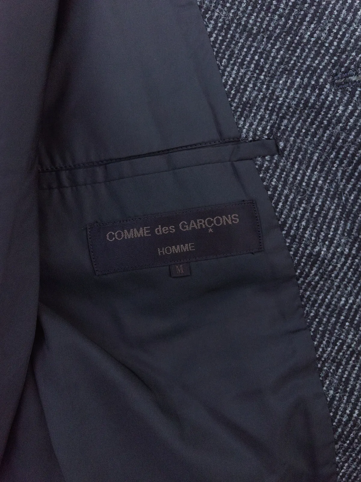 Comme des Garcons Homme 1980s grey heavy wool 4 button jacket - mens M