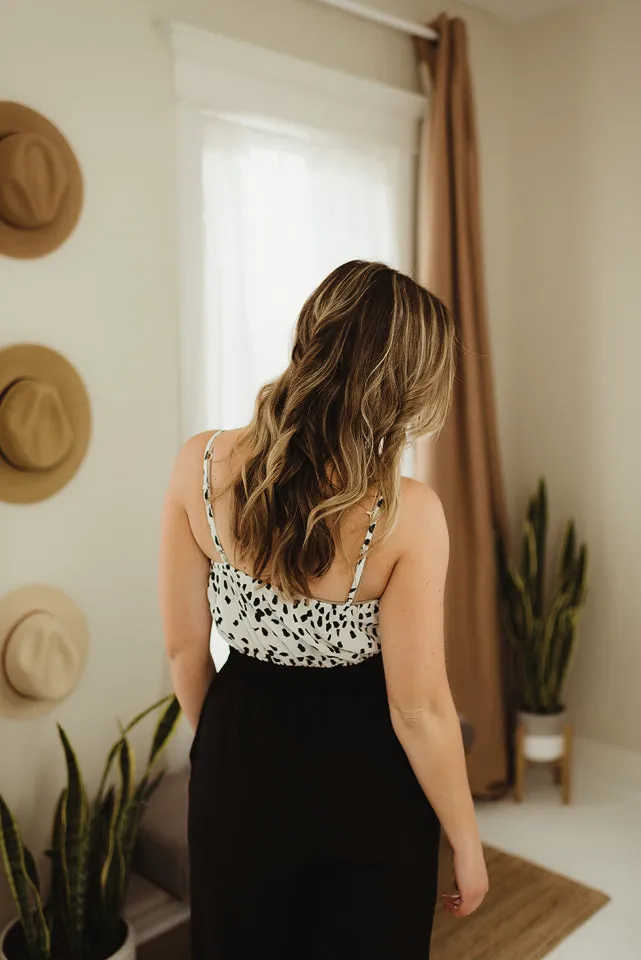 Contrast Leopard Jumpsuit