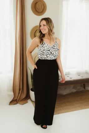 Contrast Leopard Jumpsuit