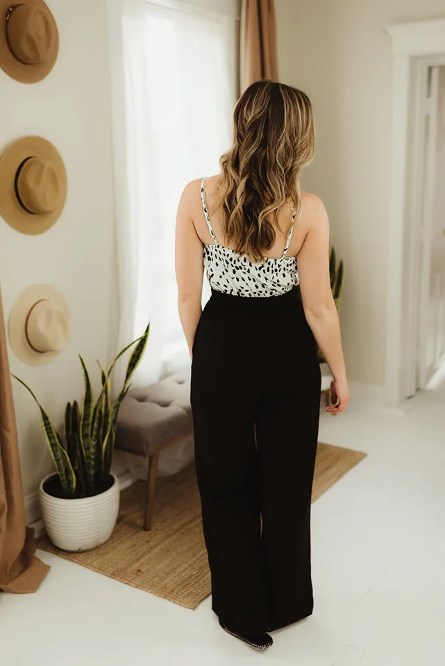 Contrast Leopard Jumpsuit