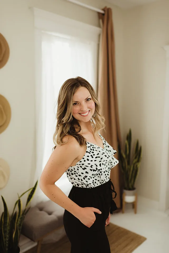 Contrast Leopard Jumpsuit