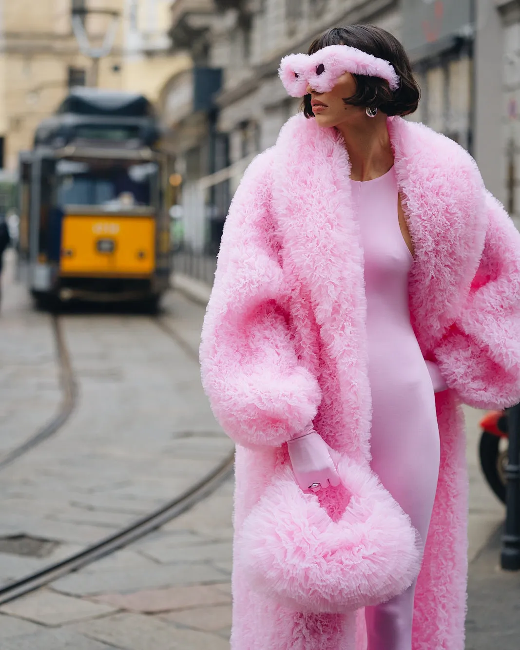 Cotton Candy Pink Ruffled Tulle Party Maxi Coat