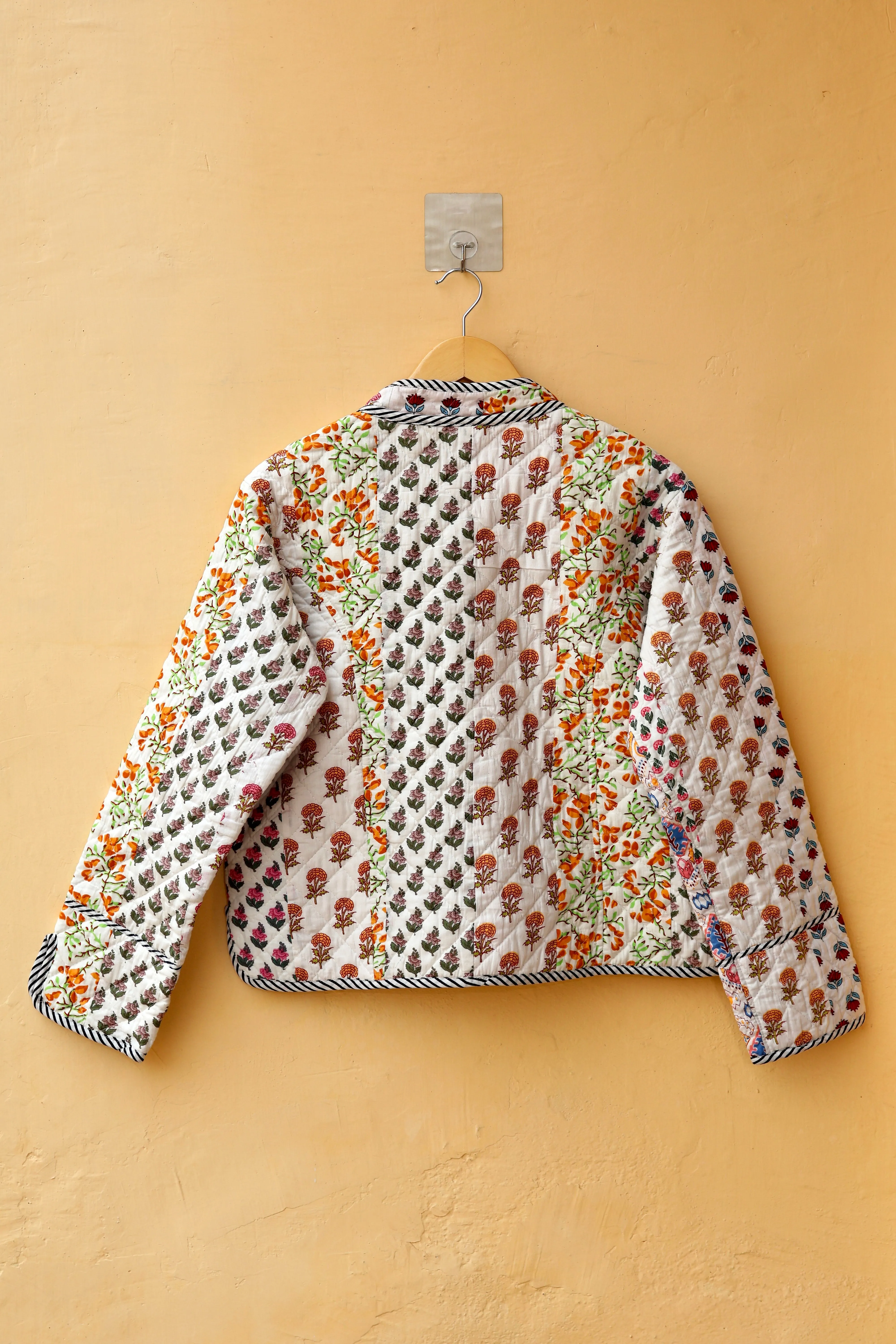 Cotton Handcrafted Kantha Jacket, Patchwork Women’s Quilted Reversible Coat, Kimono Indian Hand Block Printed Vintage Style Boho Vest Autumn Gift for her