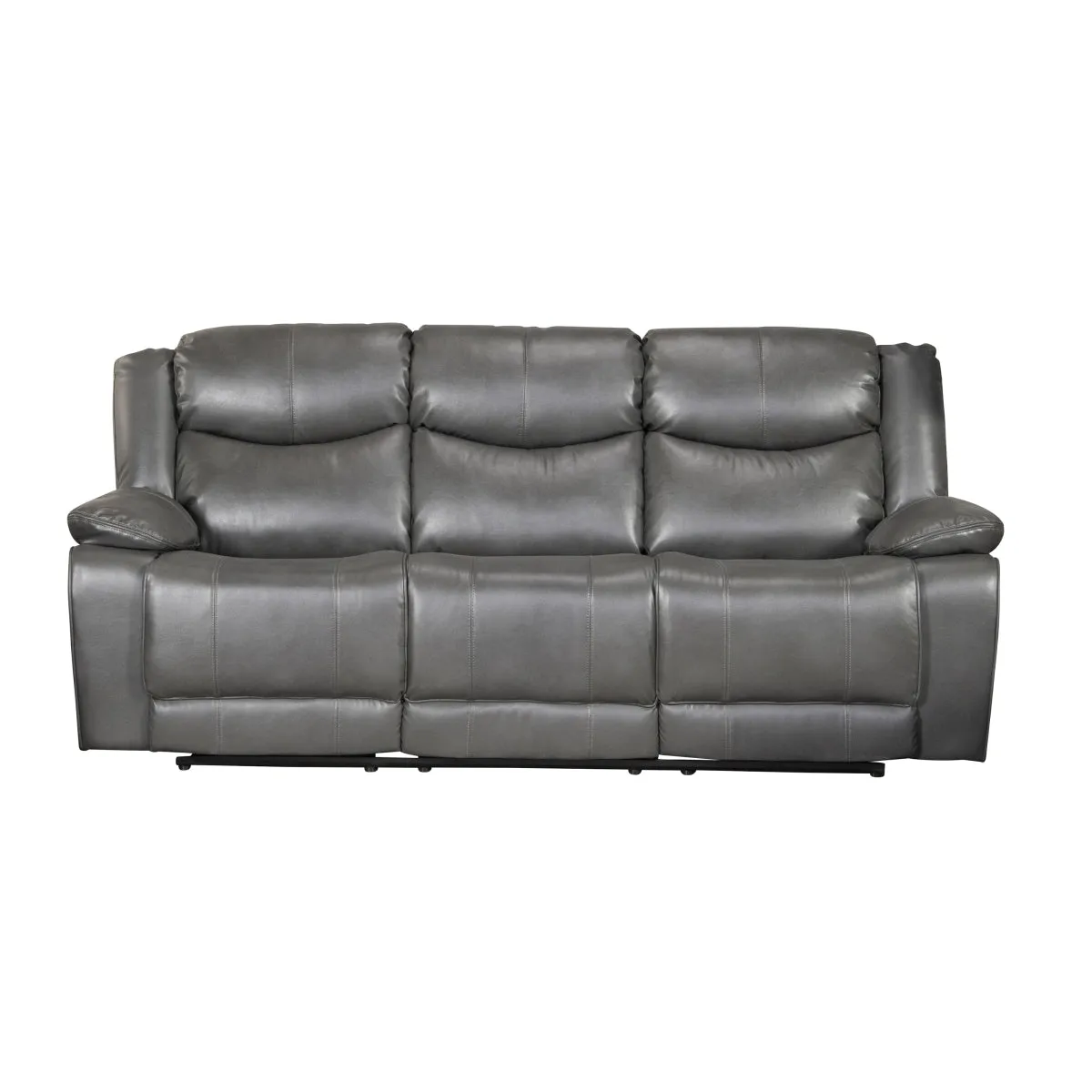 CozyCloud Grey Leather Gel Reclining Set