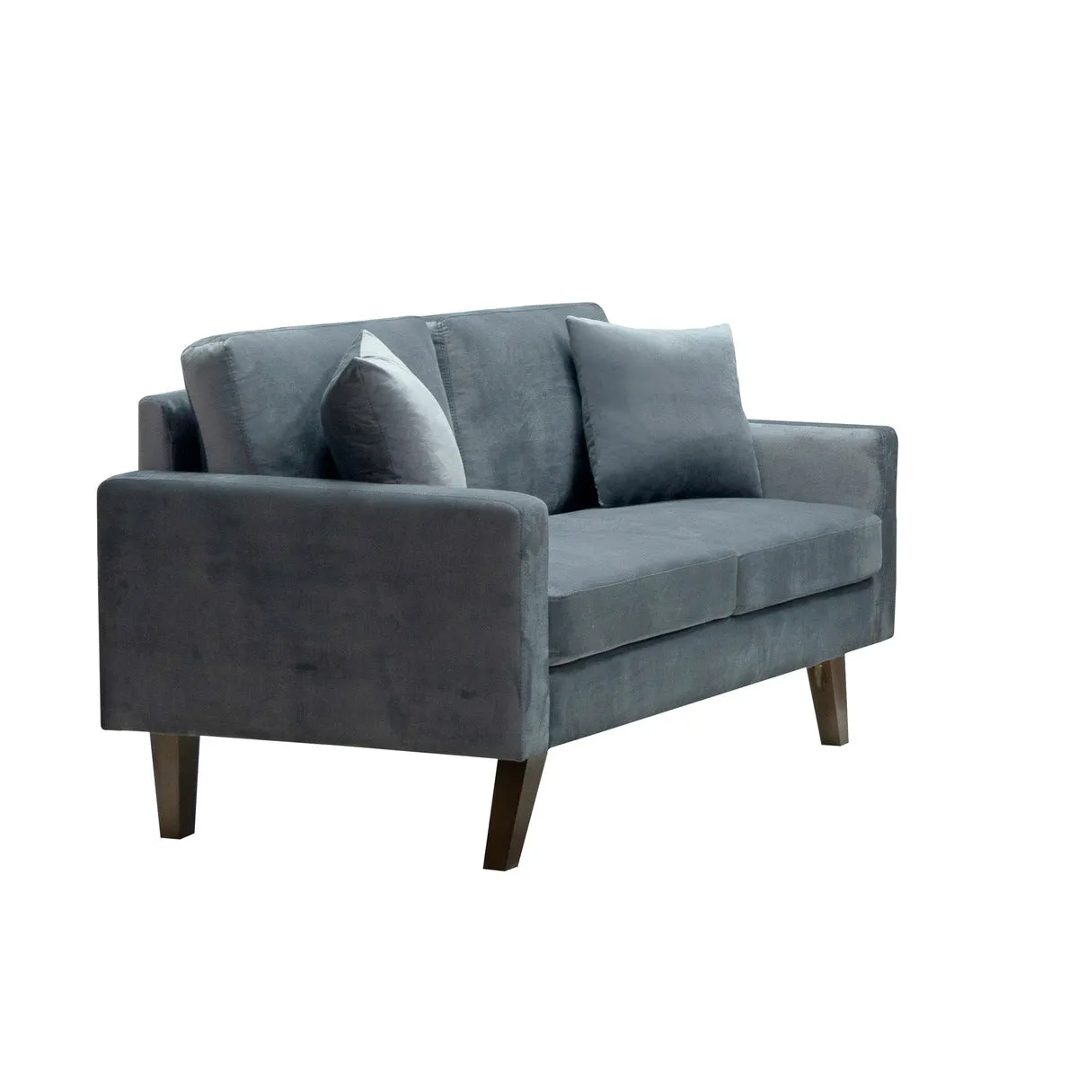 CozyCloud Grey Velvet Loveseat