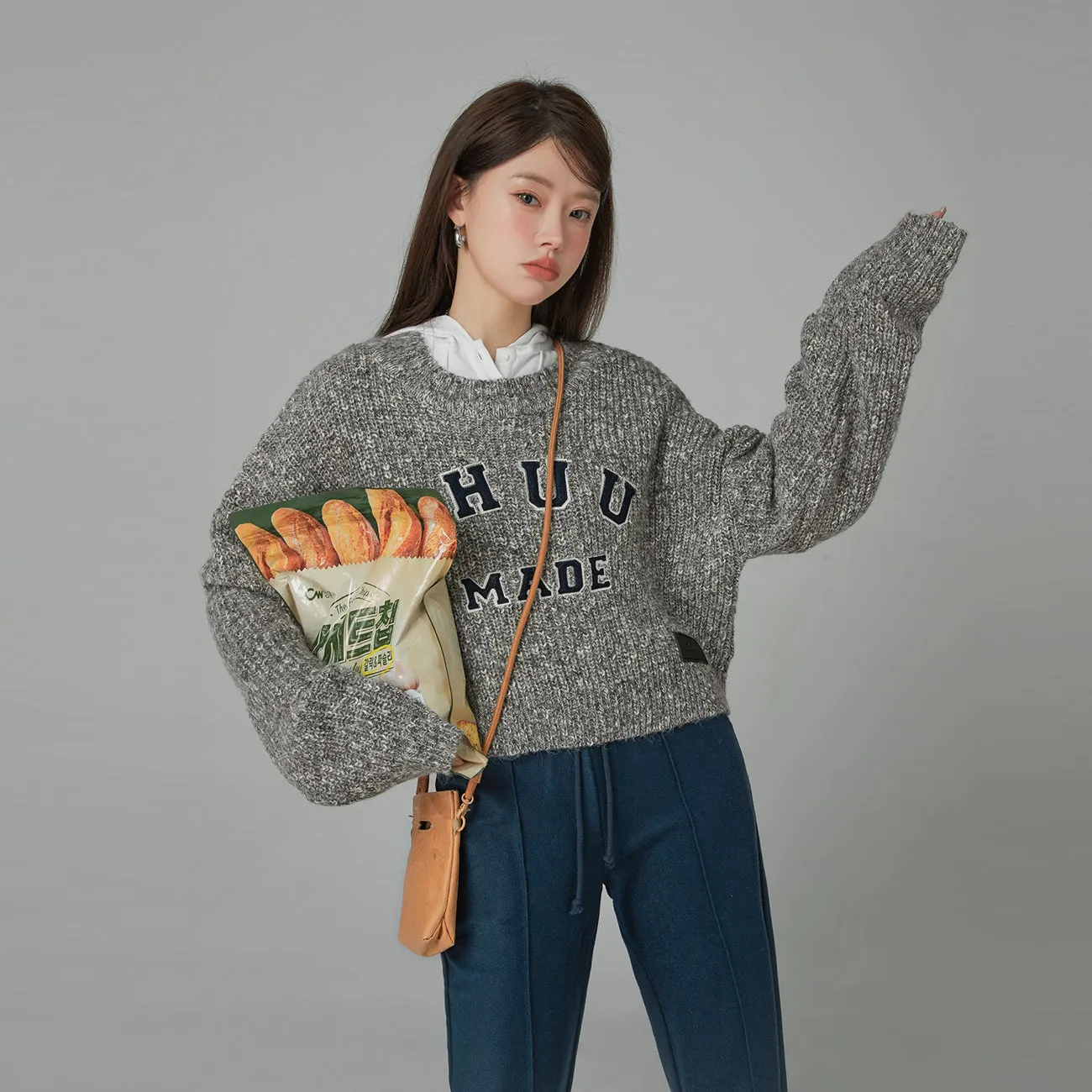 Crazy Chill Ribbed Loose Crop Knit Sweater