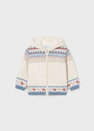 Cream Cars Fleece Cardigan - Select Size