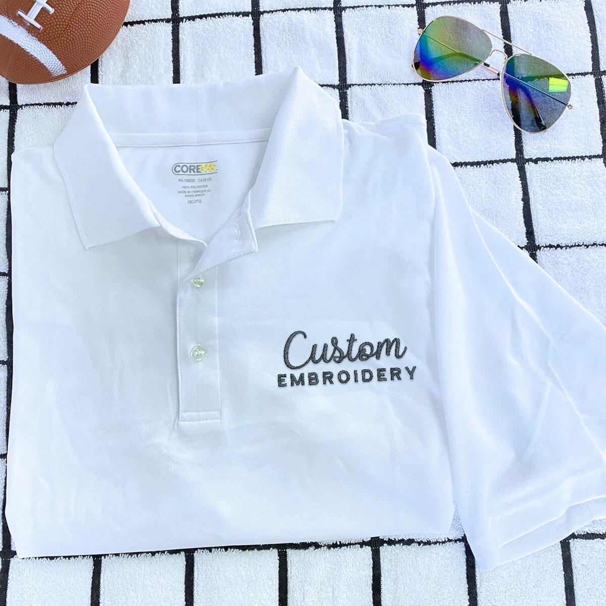 Custom Embroidered Polo Shirt with Your Logo, Text