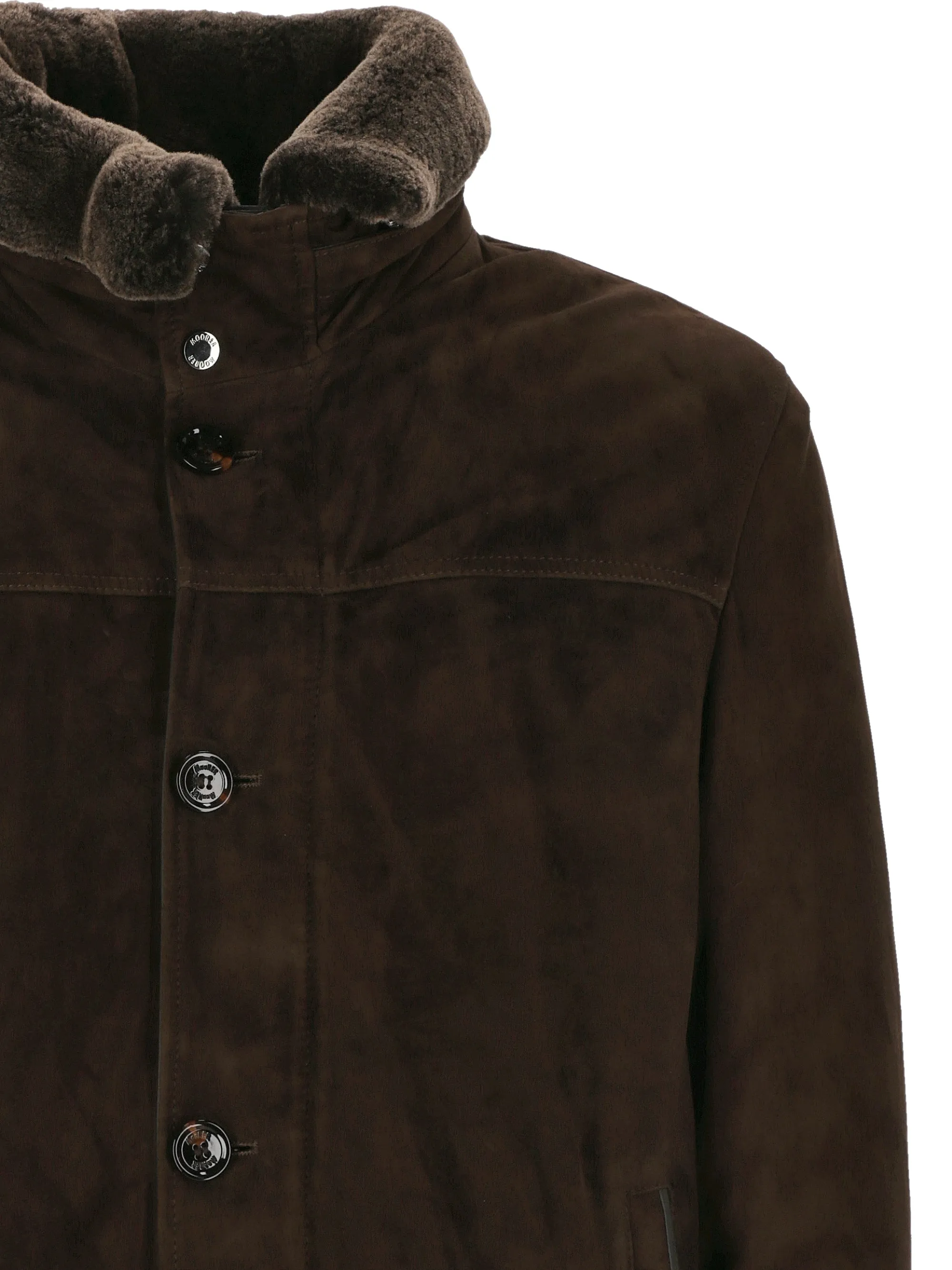 Dark Brown Suede Padded Jacket