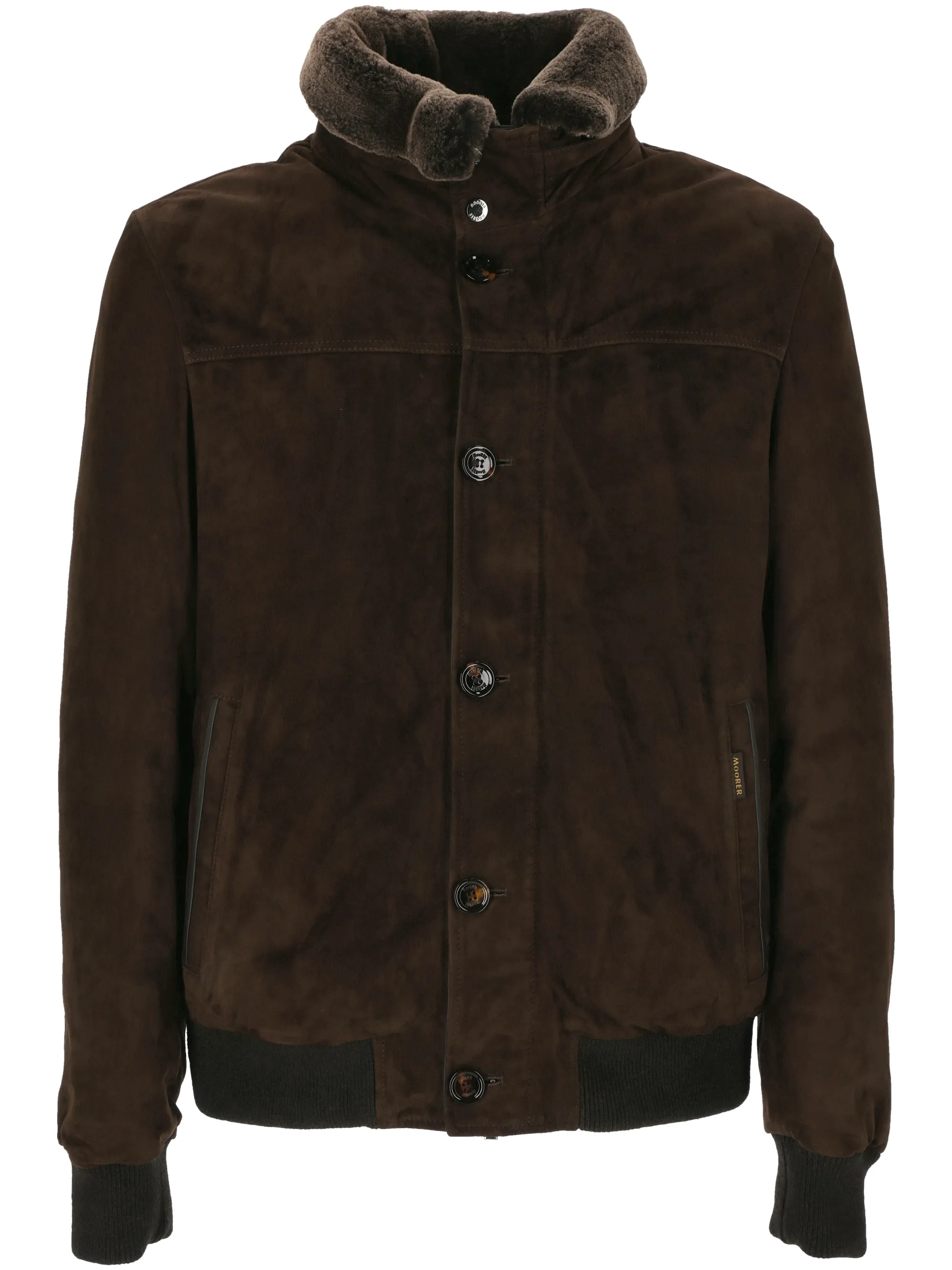 Dark Brown Suede Padded Jacket