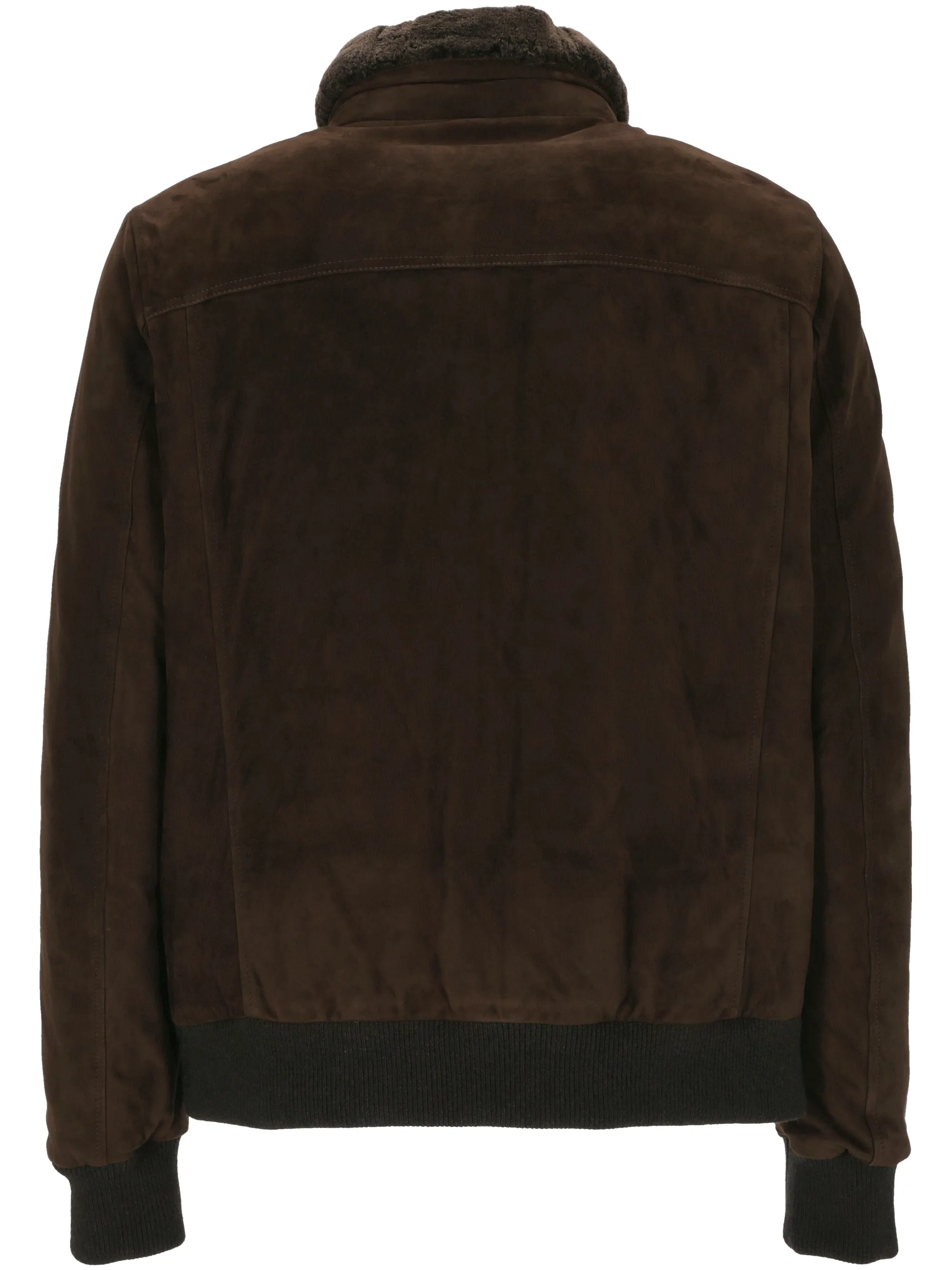 Dark Brown Suede Padded Jacket