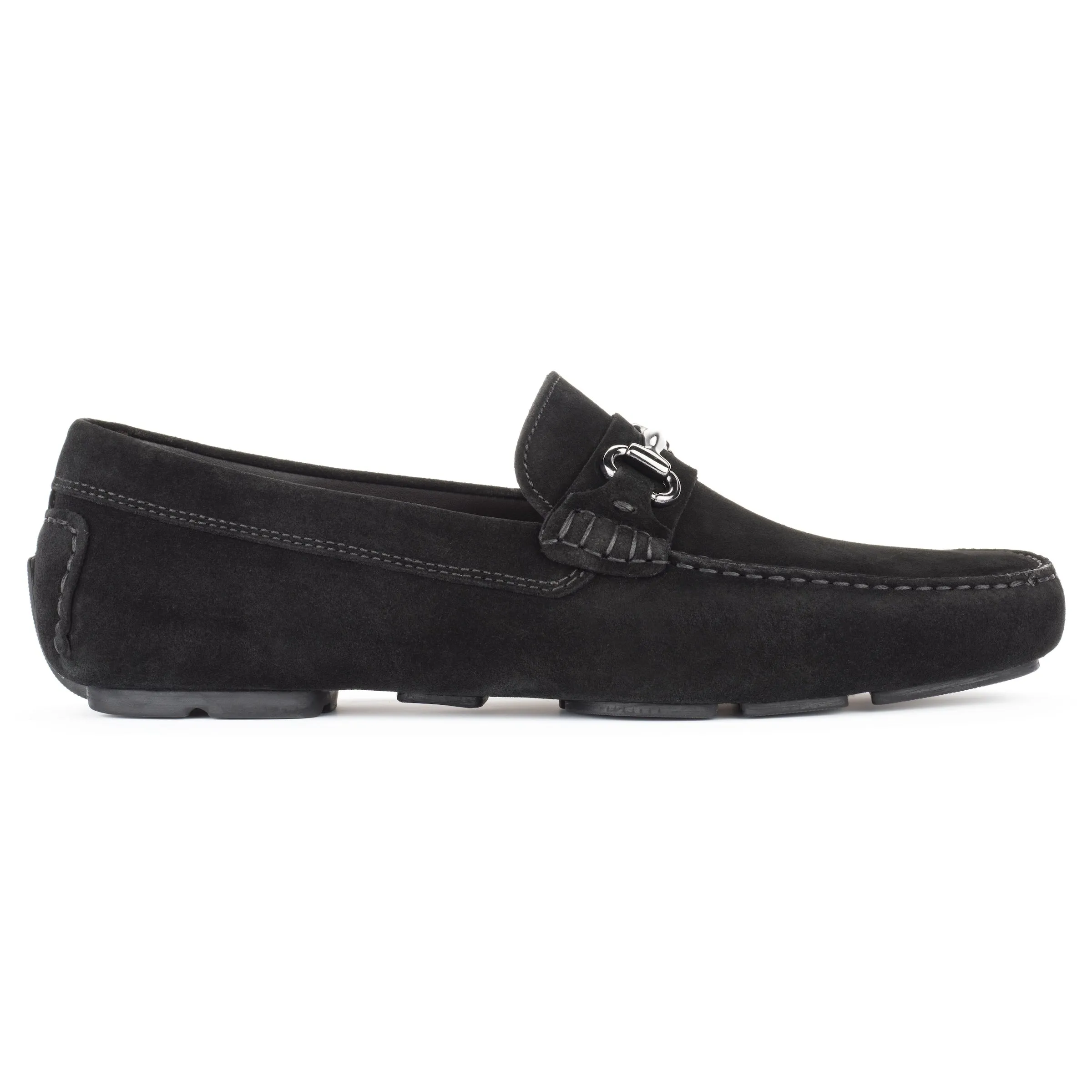 Del Amo Black Suede Driving Shoe