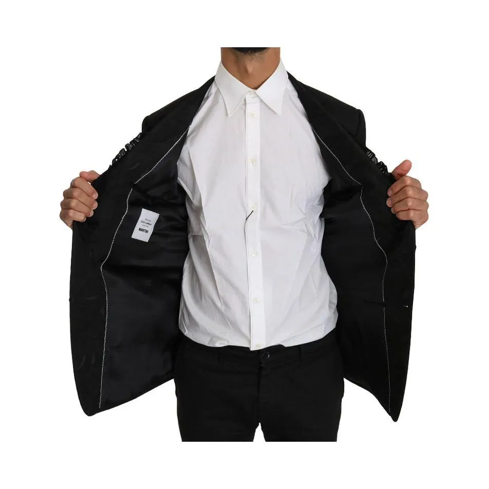 Dolce & Gabbana Elegant Black Slim Fit Martini Blazer Jacket