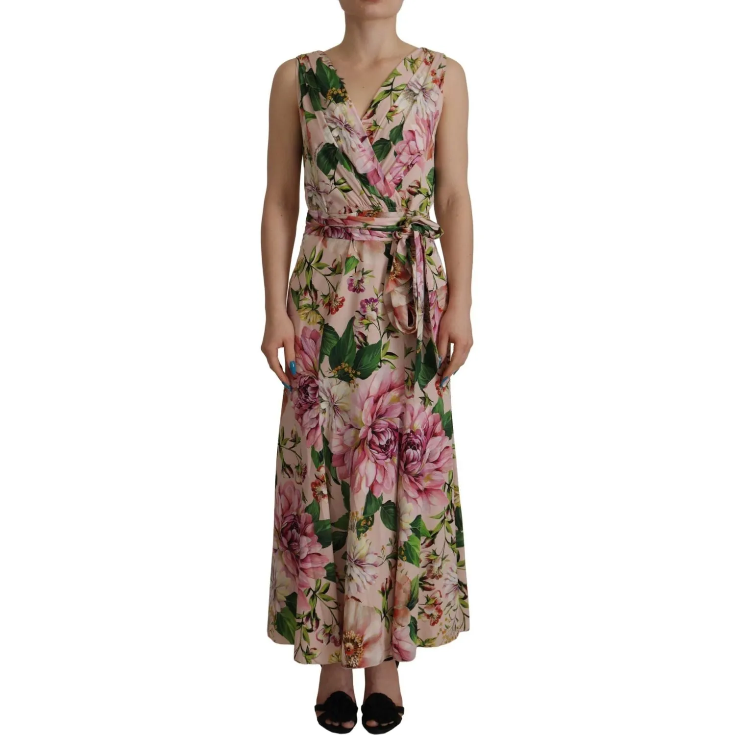 Dolce & Gabbana Elegant Floral Silk Wrap Dress