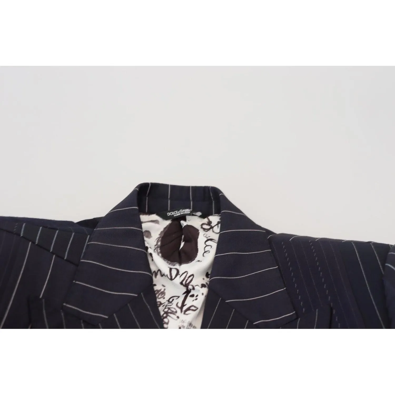 Dolce & Gabbana Navy Blue Double Breasted Slim Fit Blazer