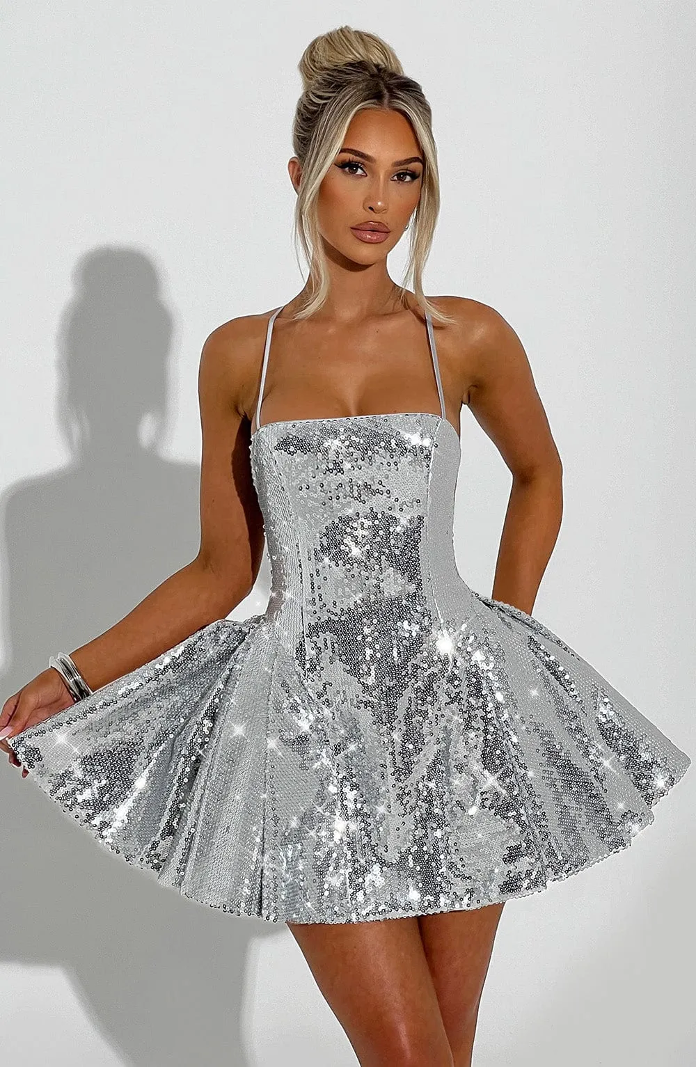 Electra Mini Dress - Silver