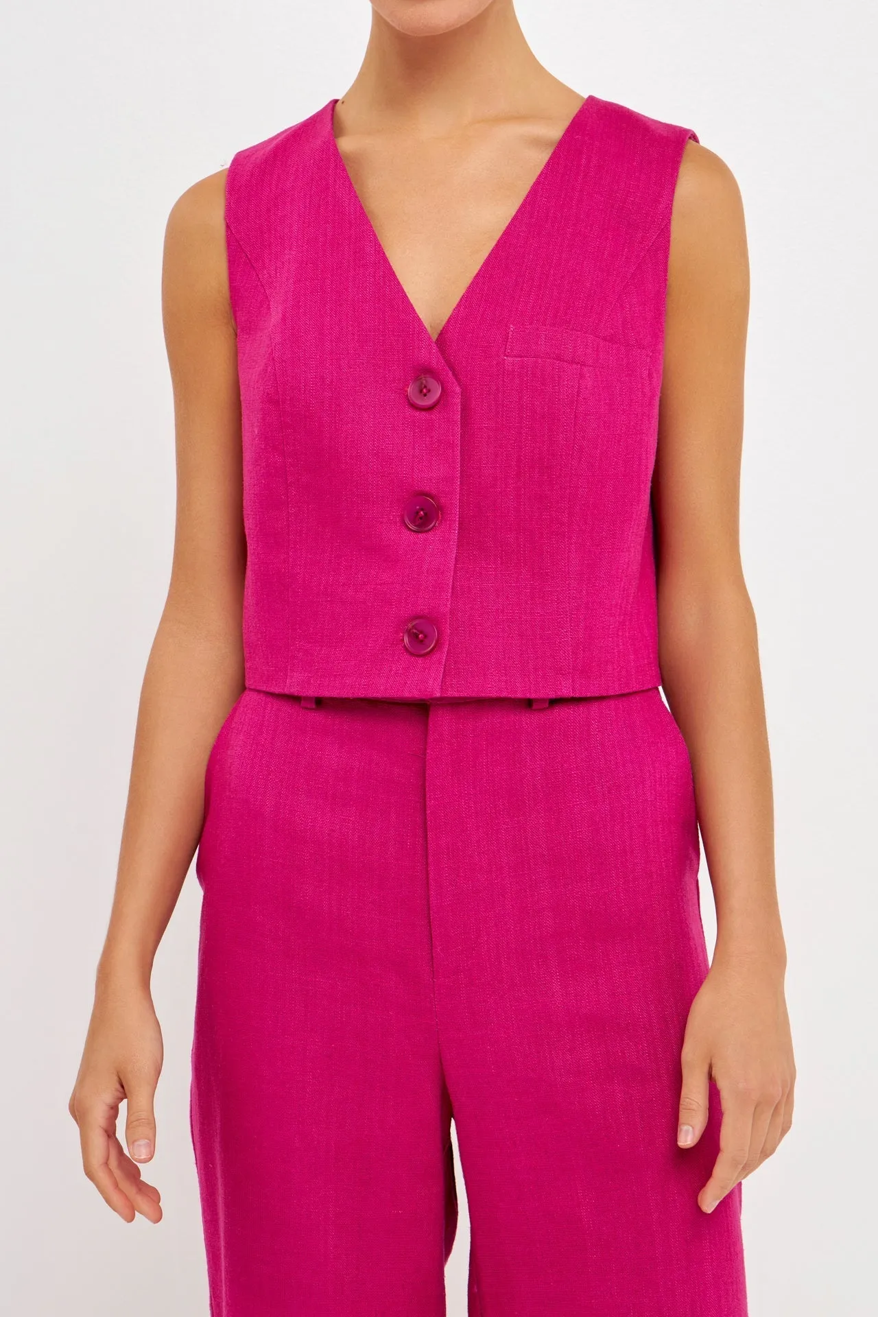 Endless Rose - Cropped Linen Vest