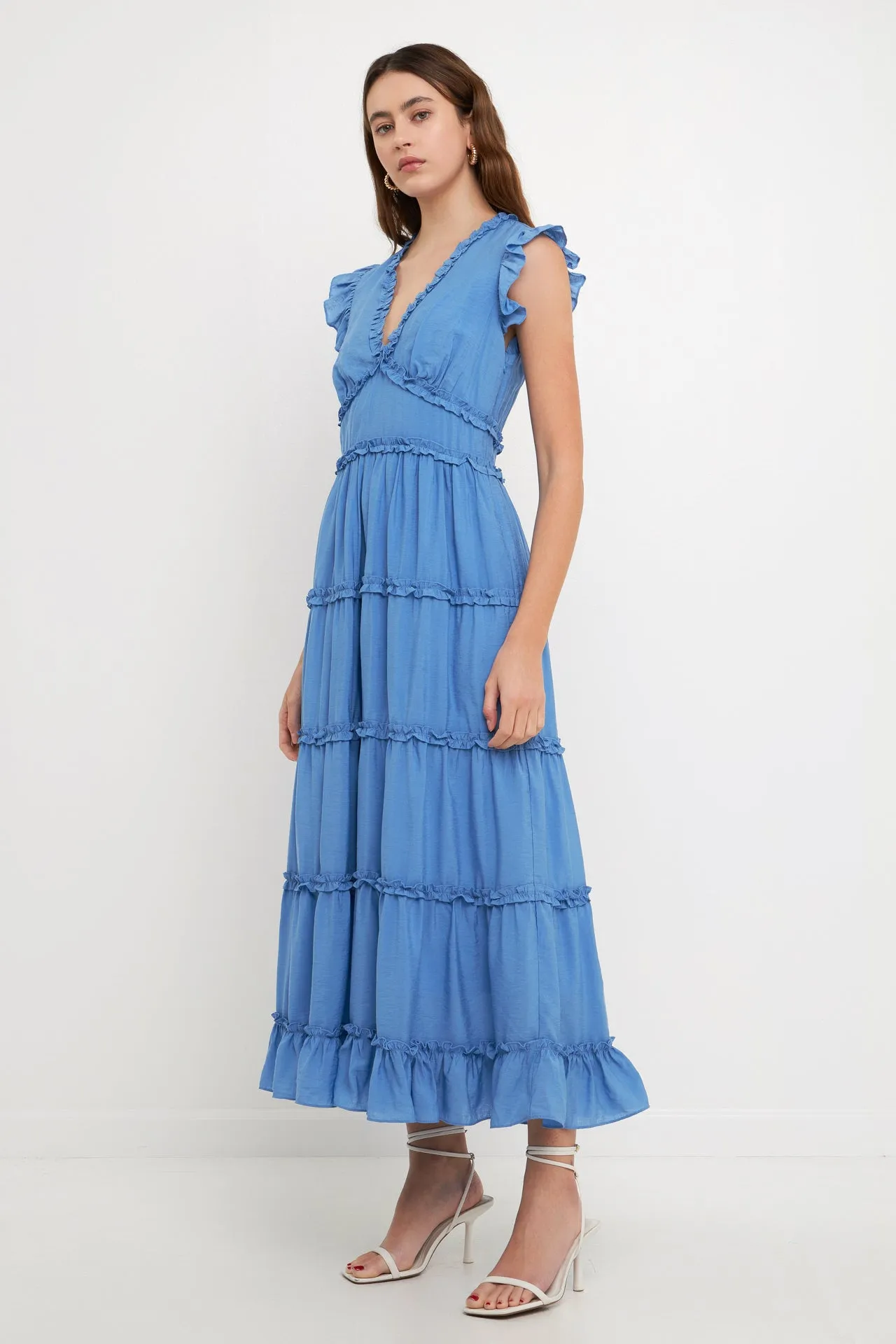 Endless Rose - Ruffle Detail Tiered Long Dress