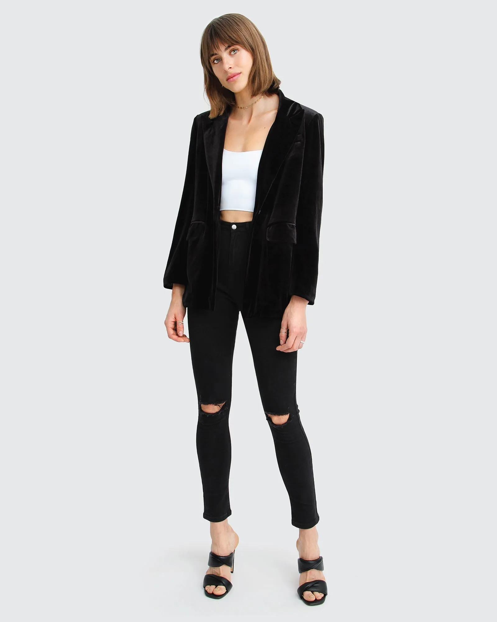 Eternity Velvet Blazer - Black