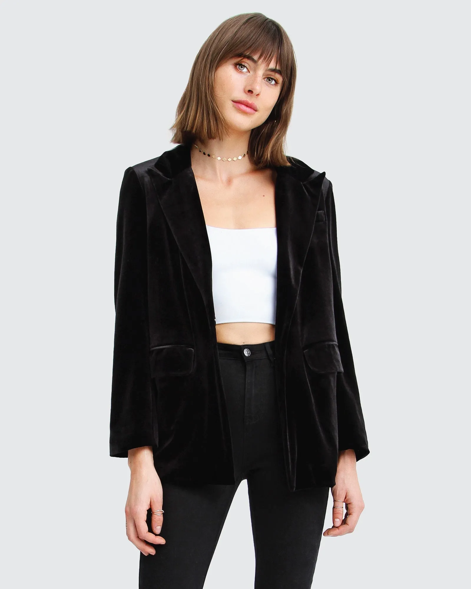 Eternity Velvet Blazer - Black