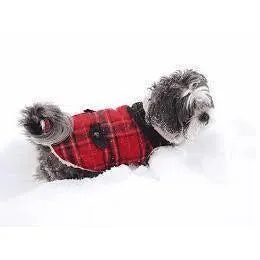 Fabdog | Wool Plaid Shearling in Red & Black - Dog Jacket