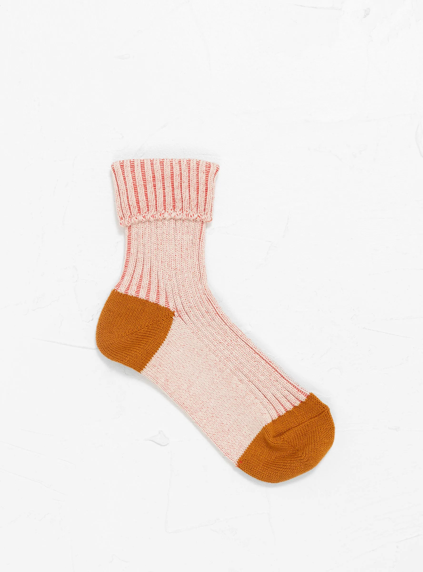 Faded Turncuff Crew Sock Terracotta