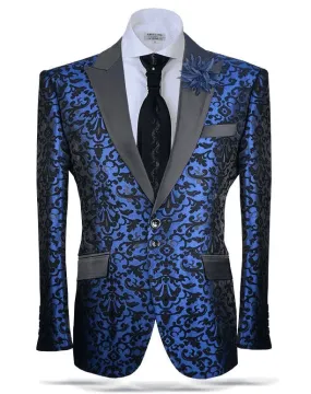 Fashion Sport Coat/Blazer-Woven Victorian Blue