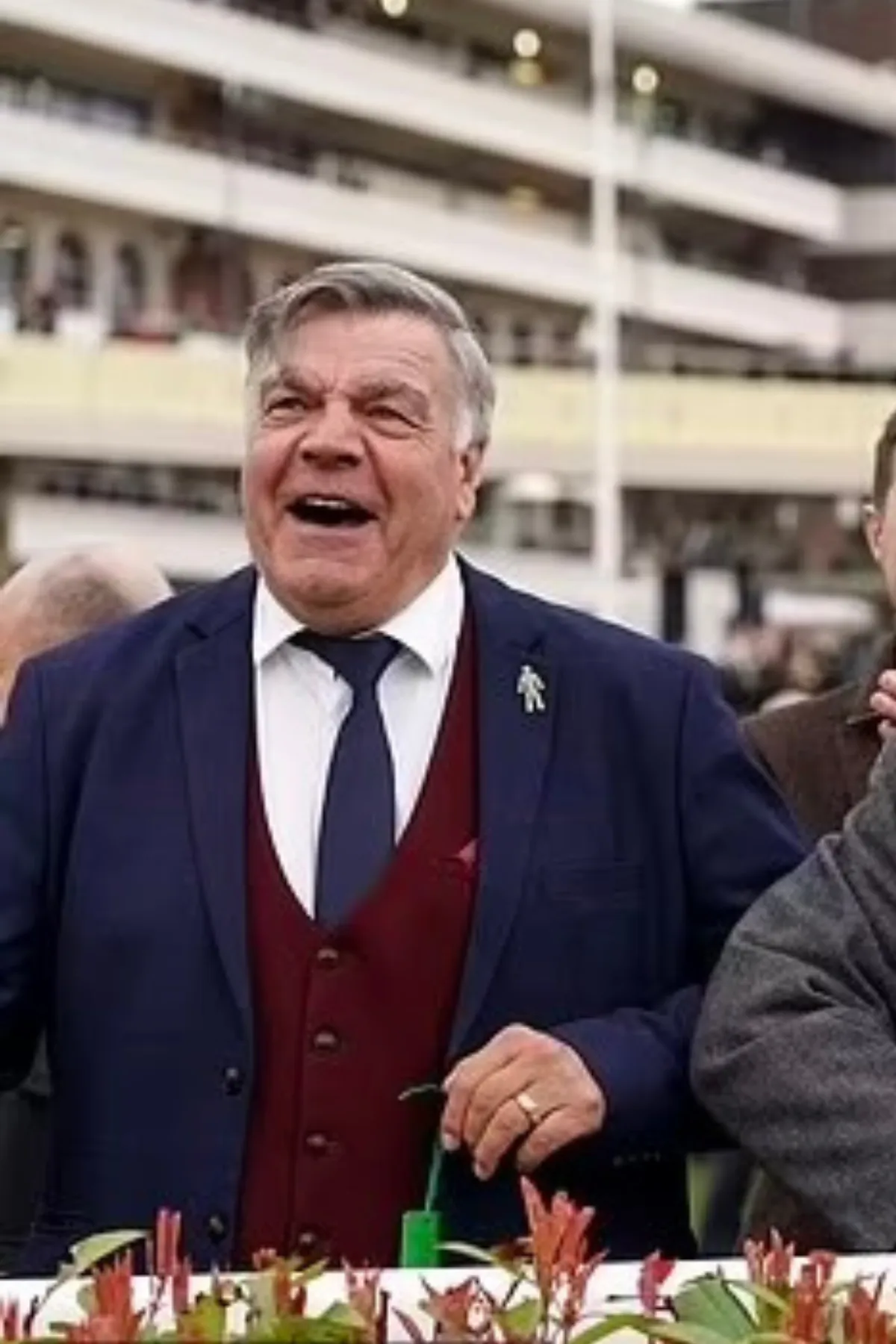 Football Manager Sam Allardyce in  in Edinson Navy & Wine Check Suit