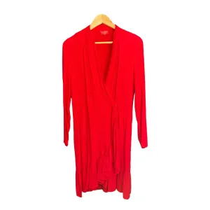 Ghost Red Wrap Style Long Sleeved Dress UK Size 12