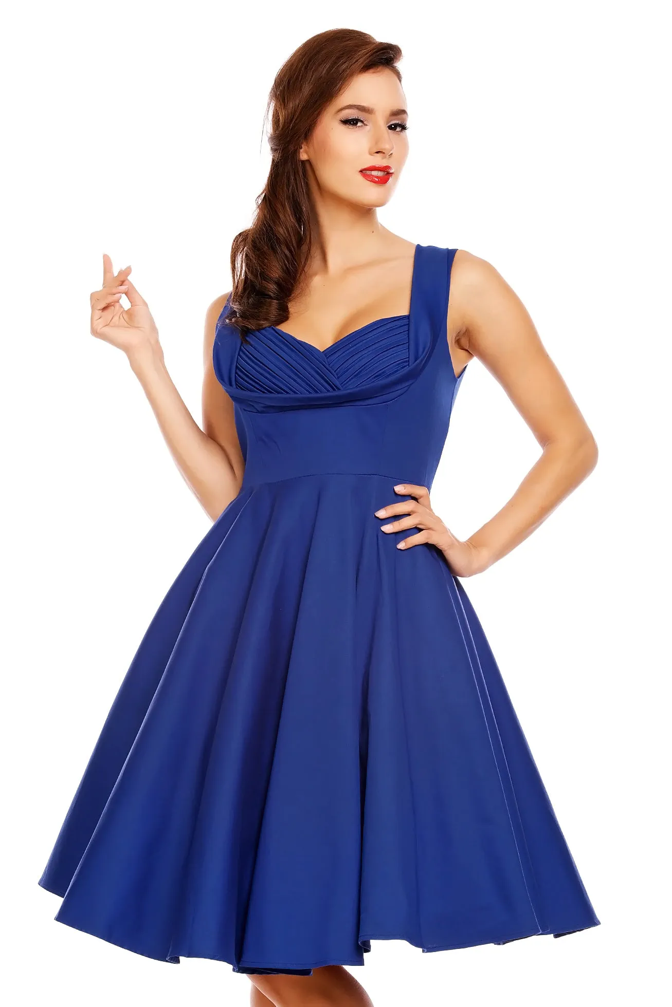 Grace Vintage Style Jive Dress in All Blue