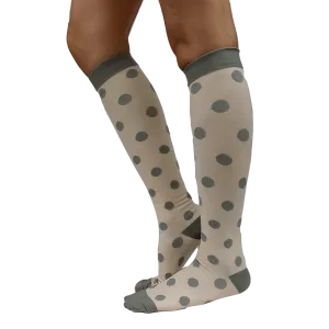 Graduated Compression Socks in Gray Polka Dots