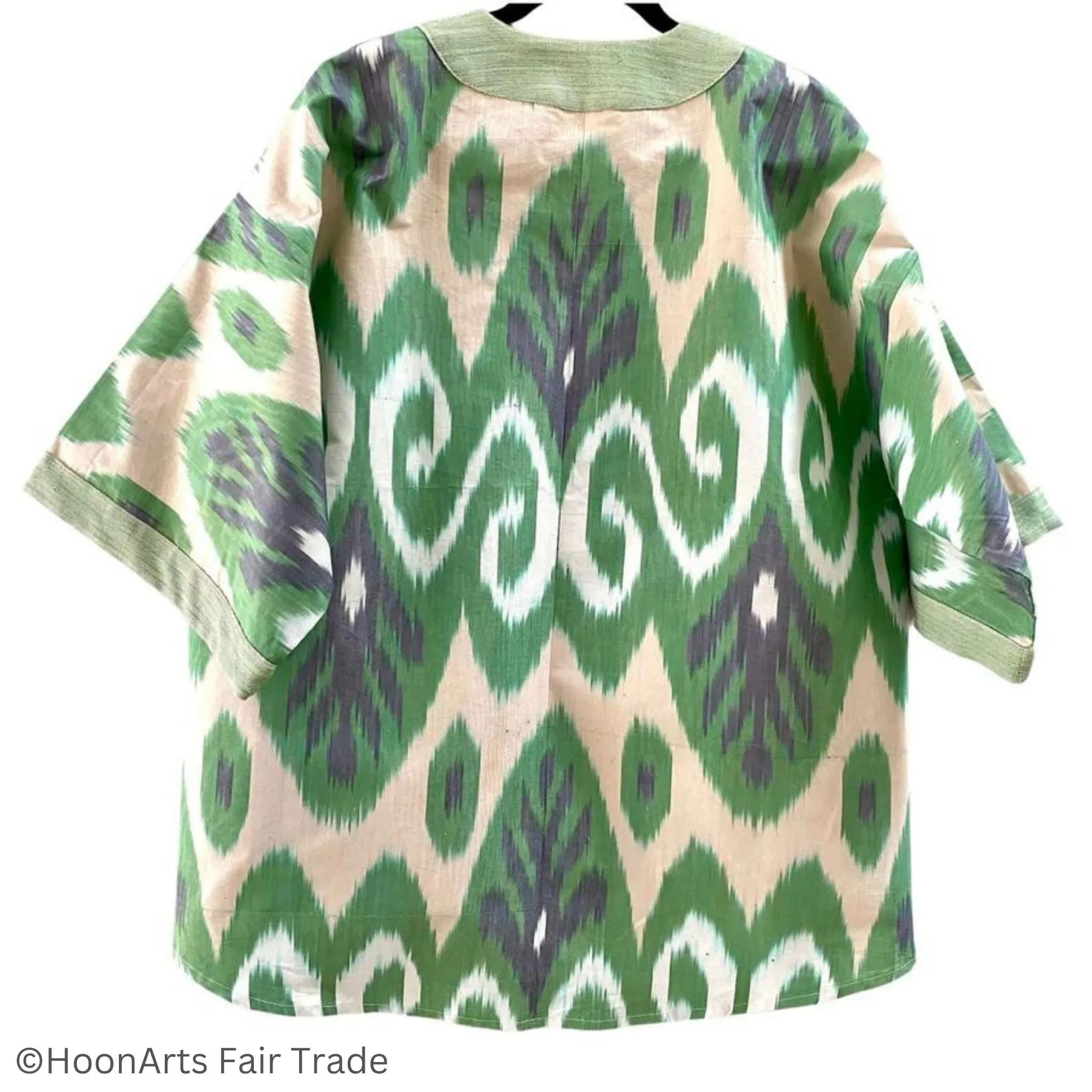 Green Embroidered Ikat Jacket