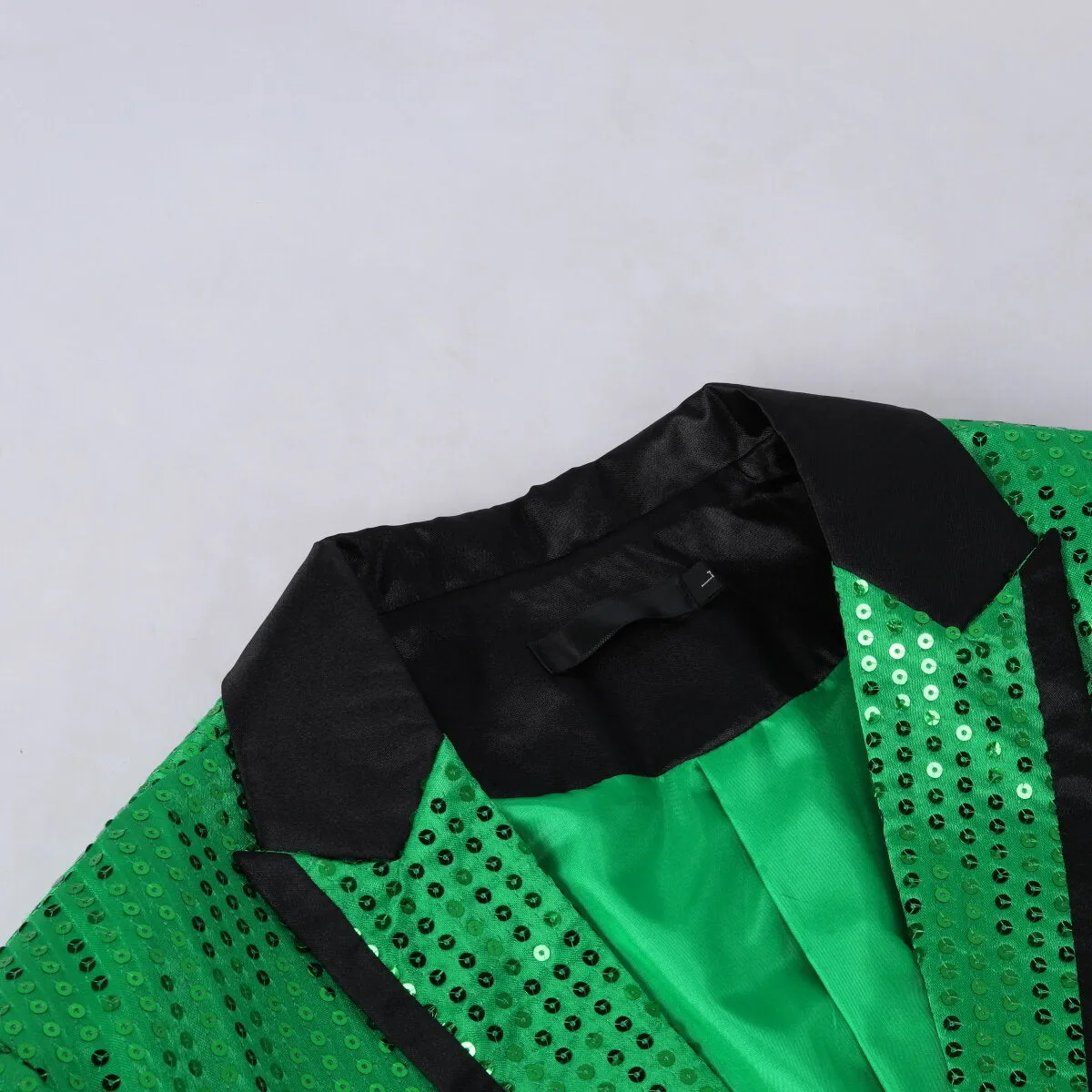 Green Sequin Decorated Swallowtail Coat